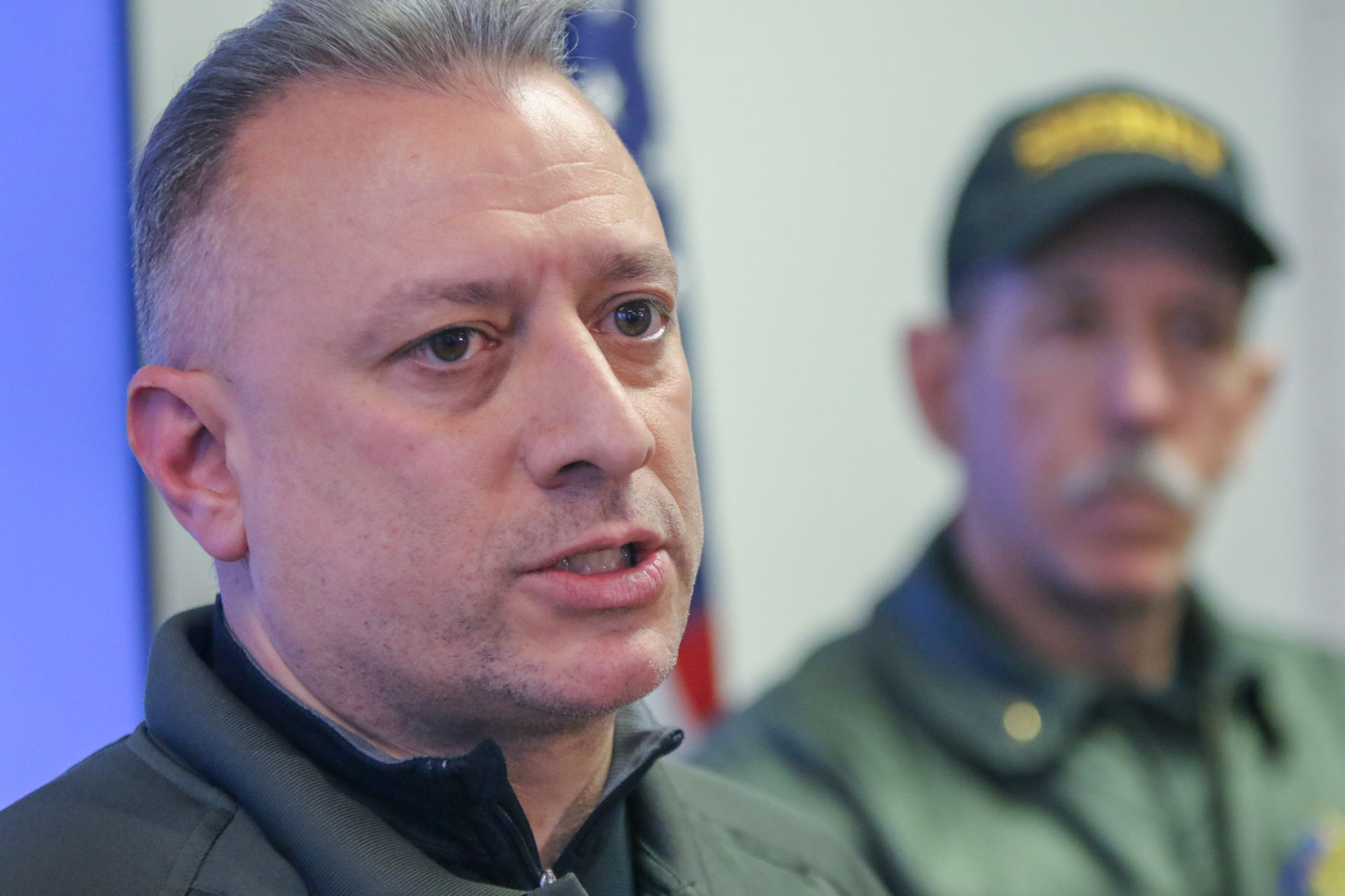 Lake County Sheriff Oscar Martinez holds a press conference relating to a police chase and the injury of Lake County Sheriff Officer and his canine.